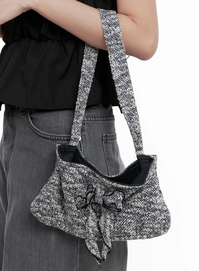 bow-slouchy-shoulder-bag-cl516 / Black