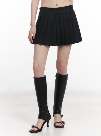 pleated-mini-skirt-cu506 / Black