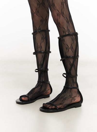 strap-sandal-long-boots-iy502 / Black