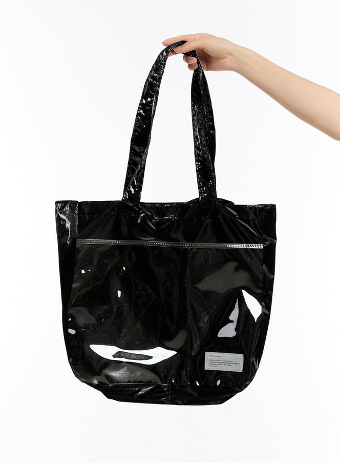 chic-transparent-shoulder-bag-iu509 / Black