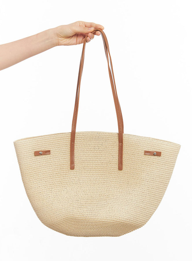 rattan-tote-shoulder-bag-iy509 / Brown