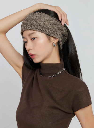 chunky-knit-headband-io530 / Brown