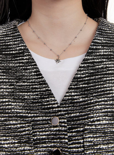 black-sun-necklace-cj531 / Silver