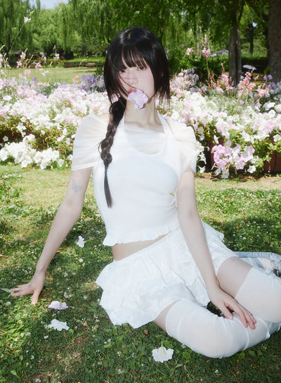 sheer-layered-halter-tank-cl509 / White