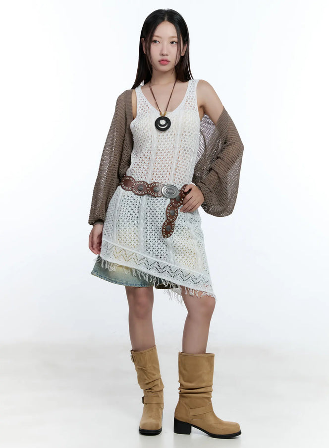 tassel-asymmetric-midi-dress-cu527 / White