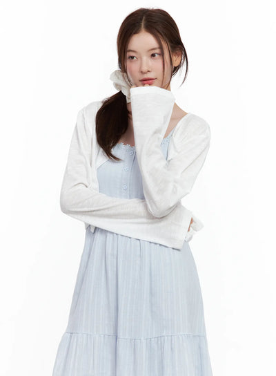 everyday-buttoned-long-sleeve-cardigan / White