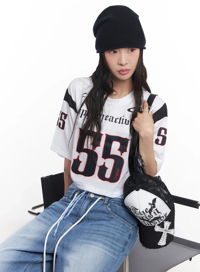 mesh-jersey-crop-top-ic503 / White