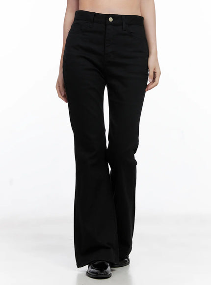 casual-flare-cotton-pants-cg521 / Black