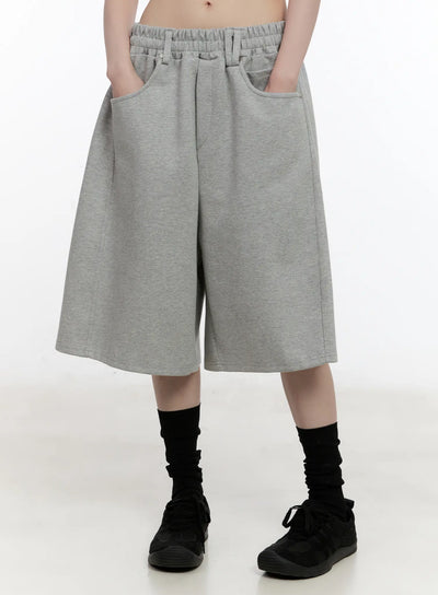 comfy-belted-jogger-sweatshorts-cl507 / Gray