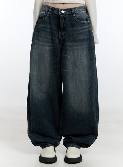nessa-balloon-fit-jeans-cj520 / Dark blue