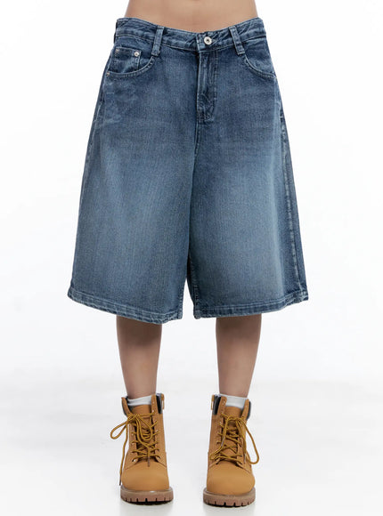 vintage-washed-denim-jorts-cl514 / Blue