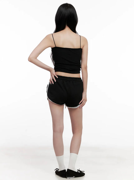 contrast-lace-trim-shorts-cl516
