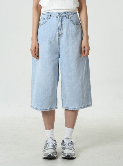 Basic Long Denim Shorts CU7