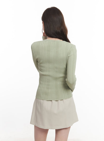 Ribbed Slim-Fit Round Neck Sweater  CA502