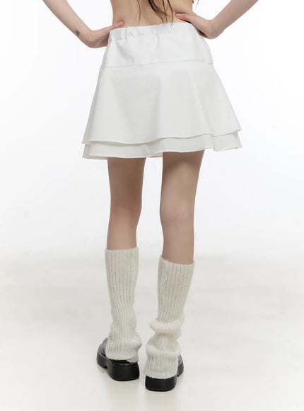 layered-flare-ribbon-mini-skirt-cl507