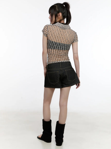 sheer-checked-collar-tee-cl504