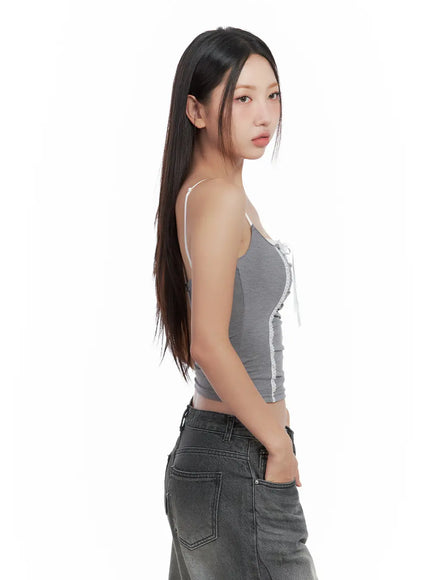 lace-trim-shirred-ribbon-camisole-cl508