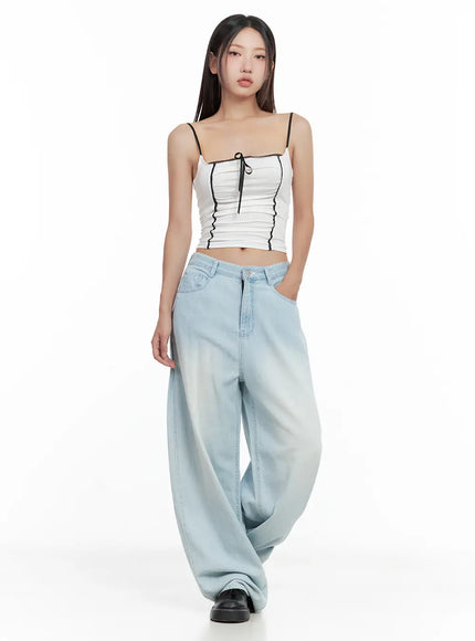 lace-trim-shirred-ribbon-camisole-cl508