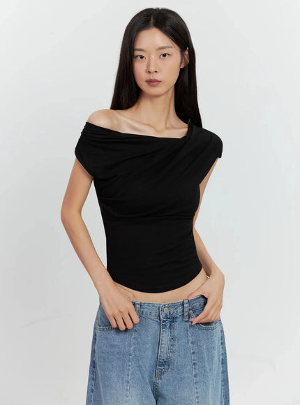 Off-Shoulder Draped Top IL528