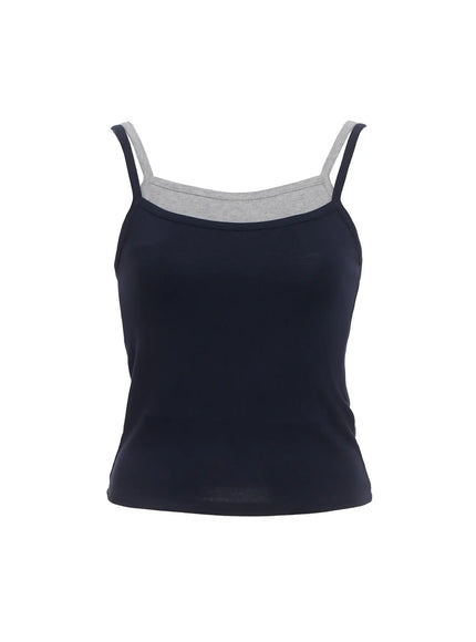 layered-cropped-cami-top-ic503 / Dark blue