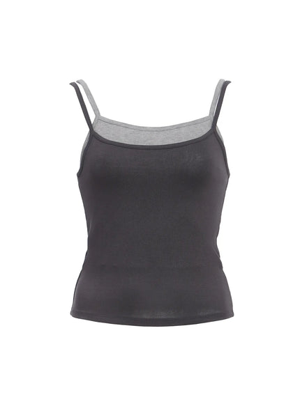 layered-cropped-cami-top-ic503 / Dark gray