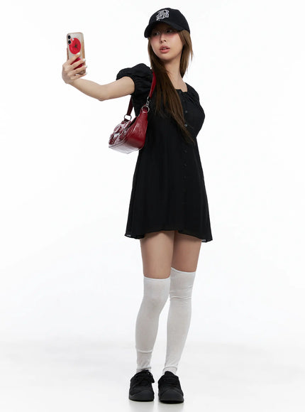 shirred-puff-sleeve-mini-dress-cl510