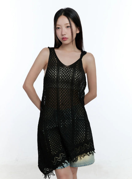 tassel-asymmetric-midi-dress-cu527 / Black