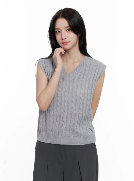 classic-v-neck-sweater-co522 / Gray