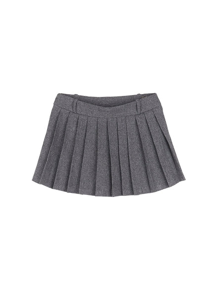 pleated-mini-skirt-cu506 / Gray