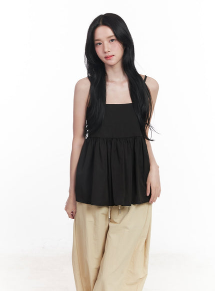 ribbon-flare-cami-top-cy523 / Black