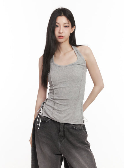 x-strap-halter-tank-top-cm518 / Gray