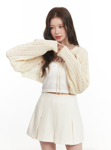 Cable Knit Bolero Cardigan CA502