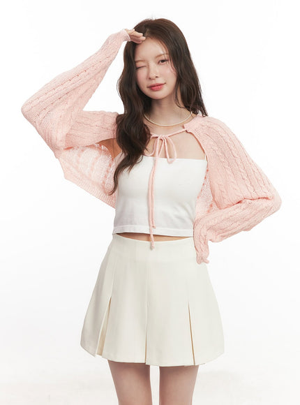 Cable Knit Bolero Cardigan CA502