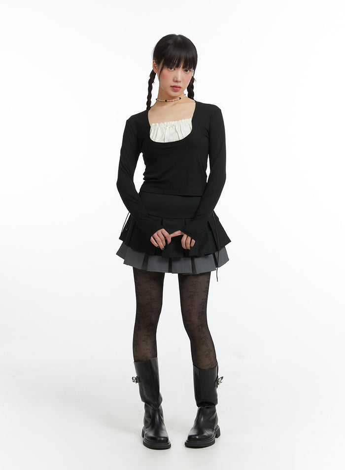 two-layered-pleated-mini-skirt-ij411