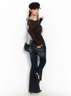 adele-lettering-flare-jeans-co507