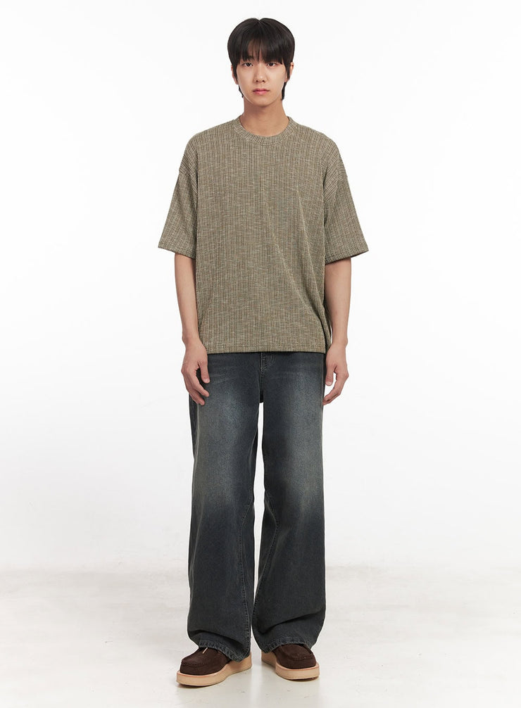 Men's Washed Wide-Leg Jeans IA511