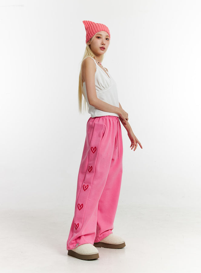 mid-waist-side-heart-parachute-jogger-lounge-pants-id313