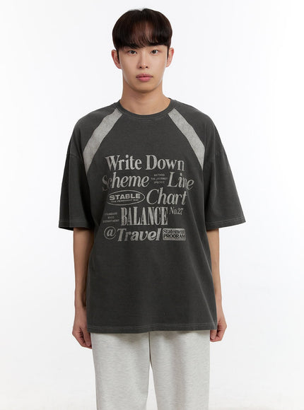 mens-washed-graphic-t-shirt-ia507 / dark gray