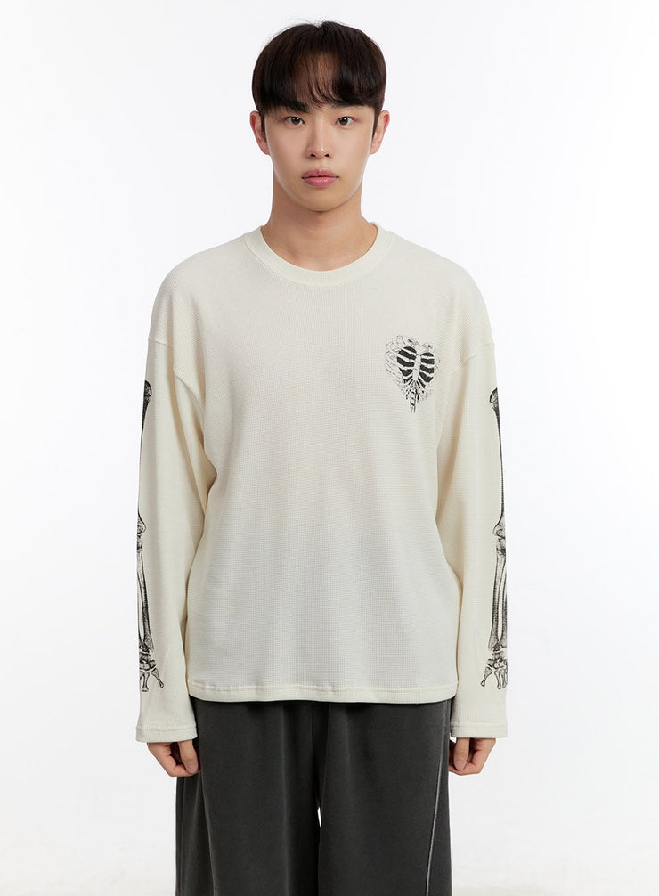 Men's Skeleton Graphic Long Sleeve Top IA504