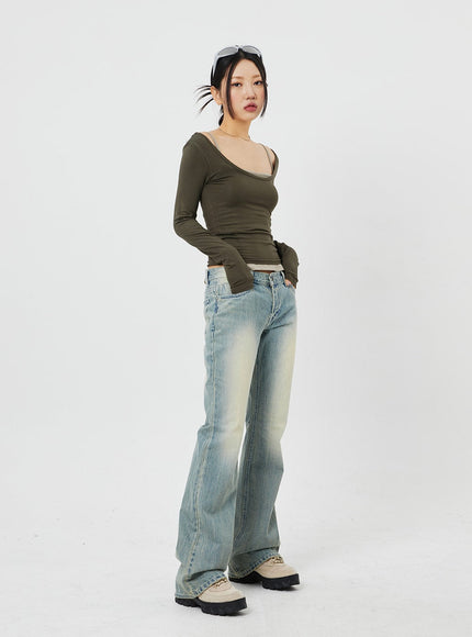 Low Rise Bootcut Jeans CF315
