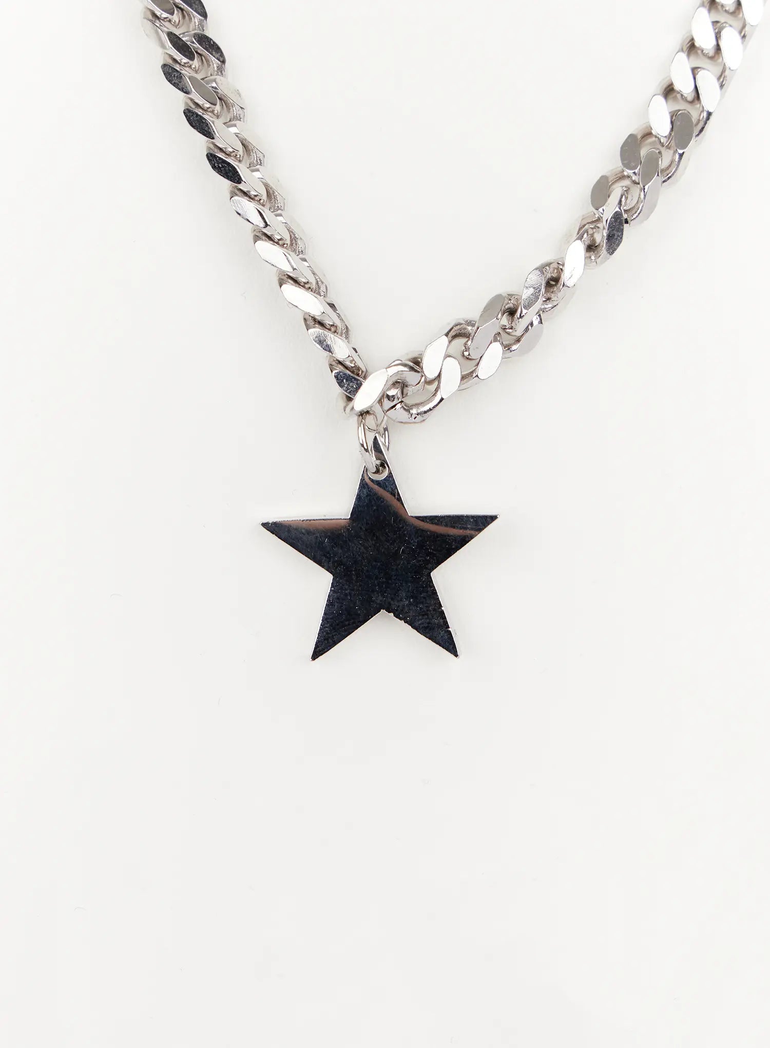 star-pendant-chain-necklace-in514 / Silver