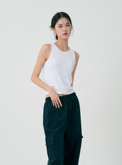 Round Neck Sleeveless Top ID08