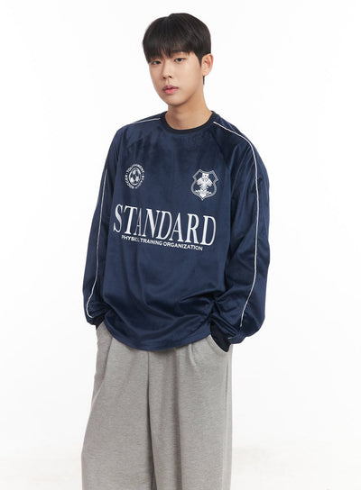mens-velvet-graphic-sweatshirt-im528 / dark blue