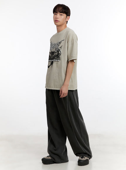 Men's Washed Wide-Fit Sweatpants IA504