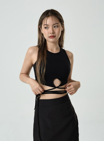 Waist Strap Cropped Tank Top CU8