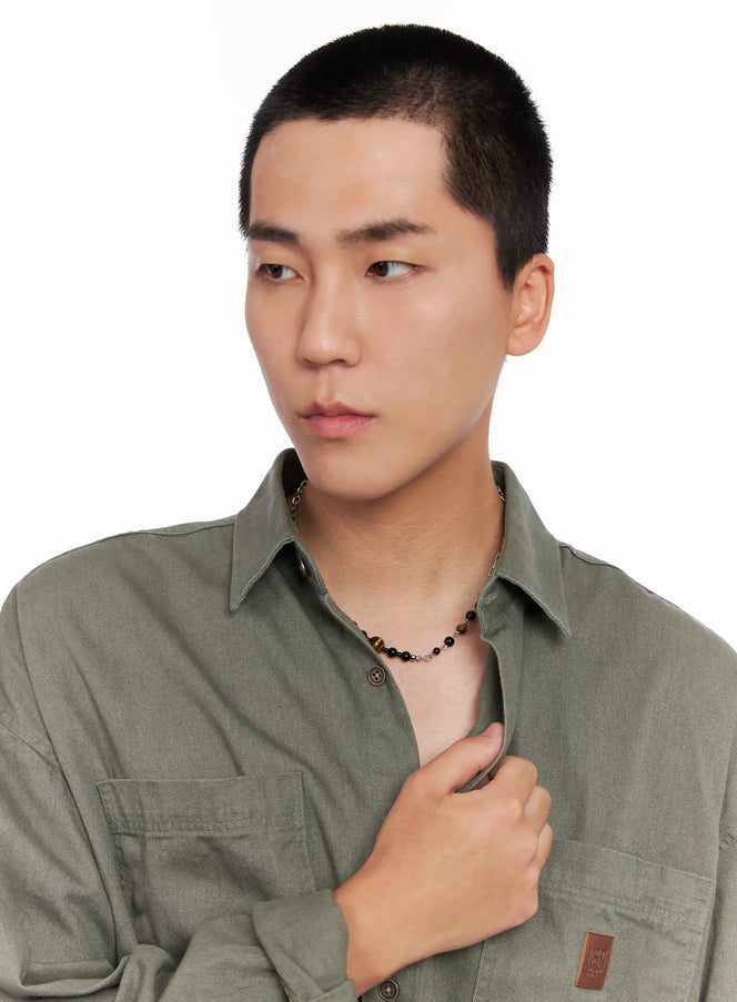 mens-black-brown-beaded-necklace-ig529