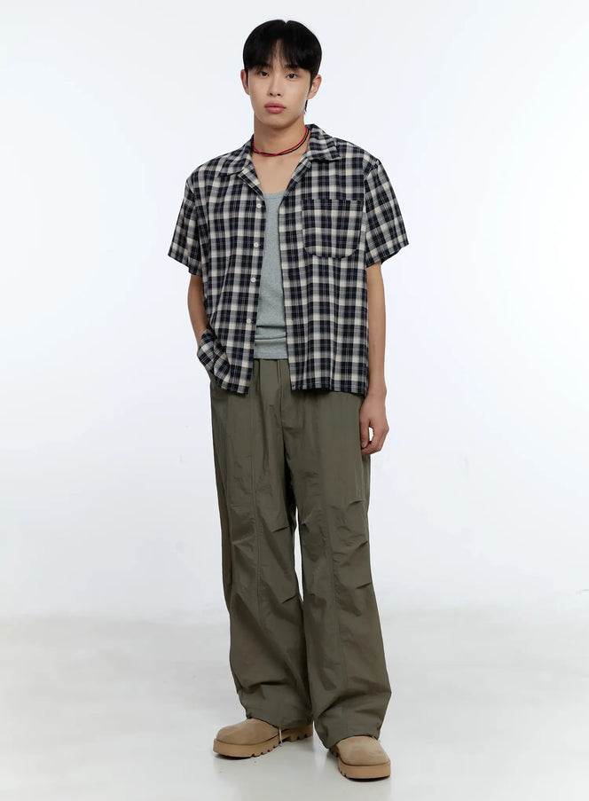 mens-plaid-short-sleeve-shirt-ig519