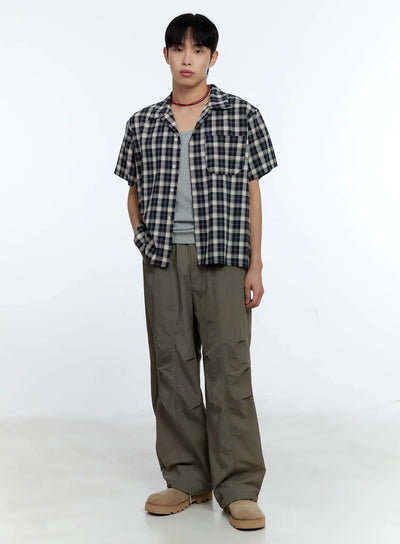 mens-plaid-short-sleeve-shirt-ig519