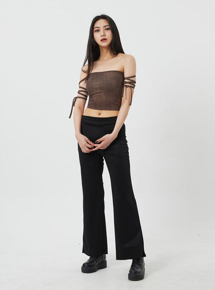 Lace-Up Detail Tube Top BF323
