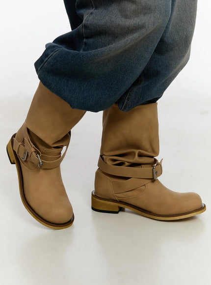 slouchy-mid-calf-boots-ca503 / Beige